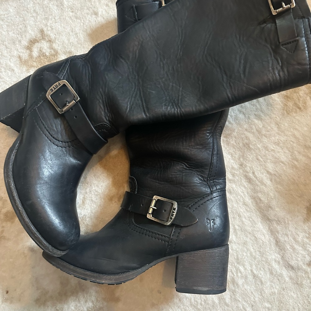 Women's Black Frye Engineer Boots
